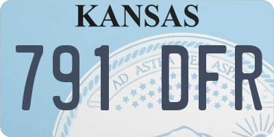 KS license plate 791DFR