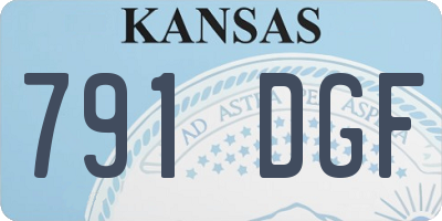 KS license plate 791DGF