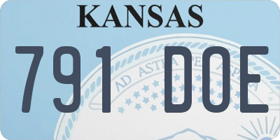 KS license plate 791DOE