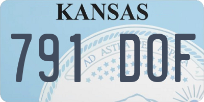 KS license plate 791DOF