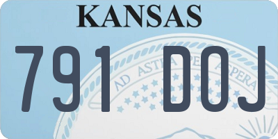 KS license plate 791DOJ