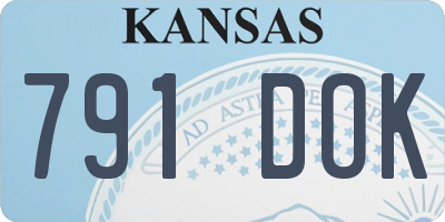 KS license plate 791DOK