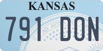 KS license plate 791DON