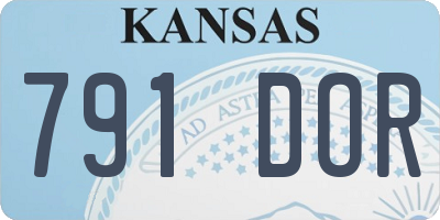 KS license plate 791DOR