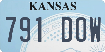 KS license plate 791DOW