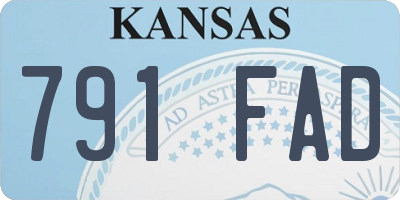 KS license plate 791FAD