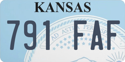 KS license plate 791FAF