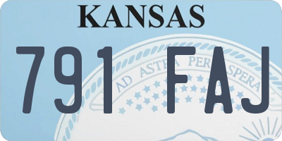KS license plate 791FAJ