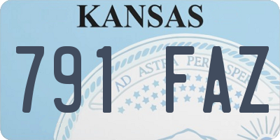 KS license plate 791FAZ