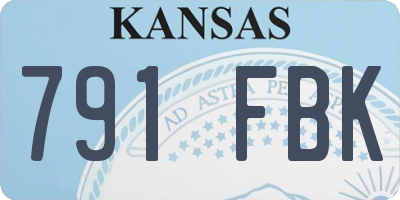 KS license plate 791FBK