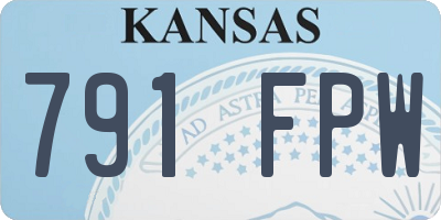 KS license plate 791FPW