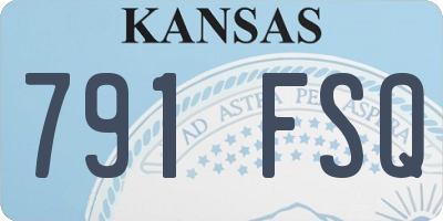 KS license plate 791FSQ