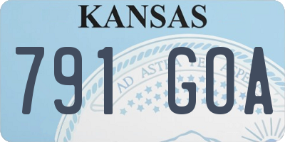 KS license plate 791GOA