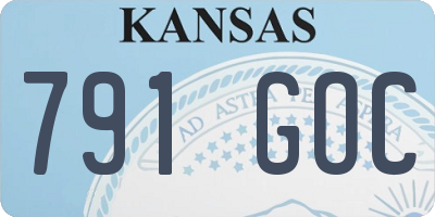 KS license plate 791GOC