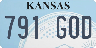 KS license plate 791GOD