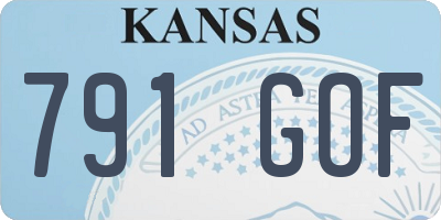 KS license plate 791GOF