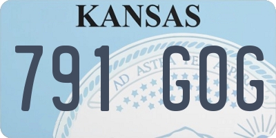 KS license plate 791GOG