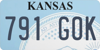 KS license plate 791GOK