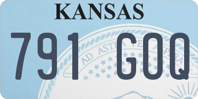 KS license plate 791GOQ