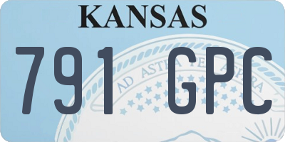 KS license plate 791GPC