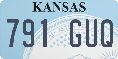 KS license plate 791GUQ