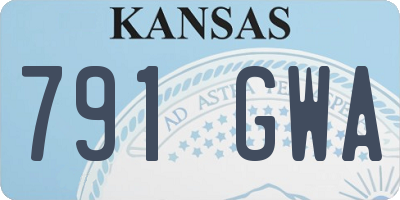 KS license plate 791GWA