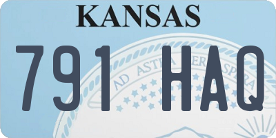 KS license plate 791HAQ