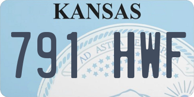 KS license plate 791HWF