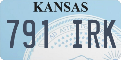KS license plate 791IRK