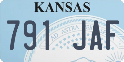 KS license plate 791JAF