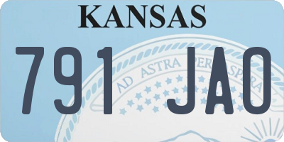 KS license plate 791JAO
