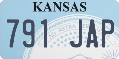 KS license plate 791JAP