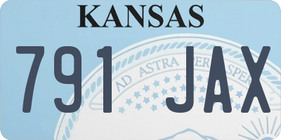 KS license plate 791JAX