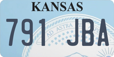 KS license plate 791JBA