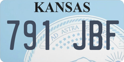 KS license plate 791JBF