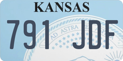 KS license plate 791JDF