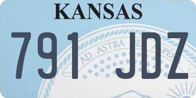 KS license plate 791JDZ