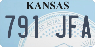 KS license plate 791JFA