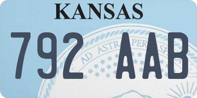 KS license plate 792AAB