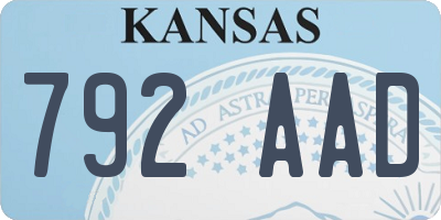 KS license plate 792AAD