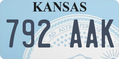 KS license plate 792AAK