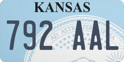 KS license plate 792AAL