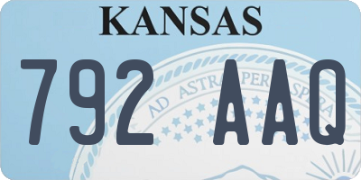 KS license plate 792AAQ