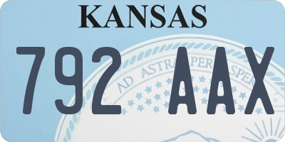 KS license plate 792AAX