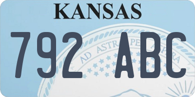 KS license plate 792ABC