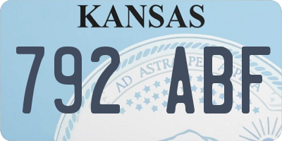 KS license plate 792ABF