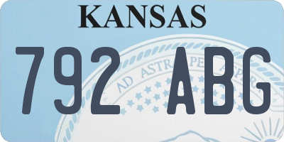 KS license plate 792ABG