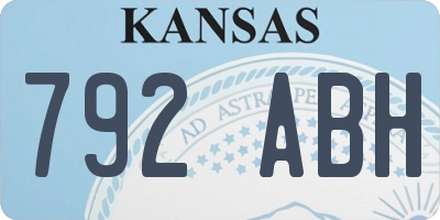 KS license plate 792ABH