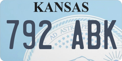 KS license plate 792ABK
