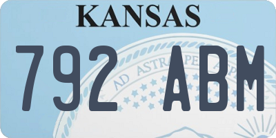 KS license plate 792ABM